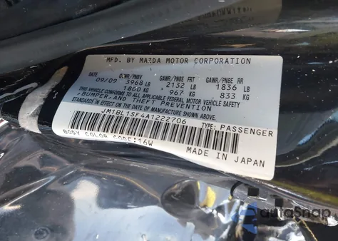 2010 Mazda 3 I Touring z USA, uszkodzony, nr VIN JM1BL1SF4A1222706